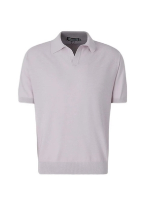 Canali fine-knit short-sleeve polo shirt - Purple