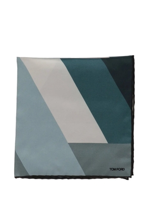 TOM FORD geometric-print pocket square - Blue