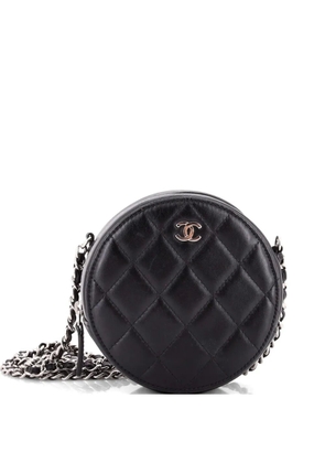 CHANEL Pre-Owned Round Clutch with Chain Quilted Lambskin Mini crossbody bag - Black