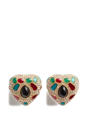 Valentino Garavani Coeur Royal metal, enamel and Swarovski® crystal earrings - Gold