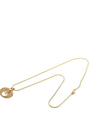 Christian Dior Pre-Owned 1980-1990 Gold Plated CD Logo Pendant Necklace costume necklace