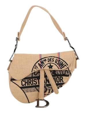 Christian Dior Pre-Owned 2021-2026 Jute Union Embroidered Saddle Bag shoulder bag - Neutrals