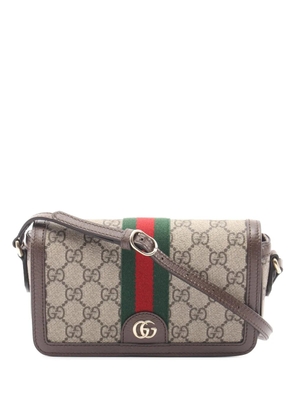 Gucci Pre-Owned 2016-2026 GG Supreme Web Ophidia Wallet on Strap crossbody bag - Neutrals