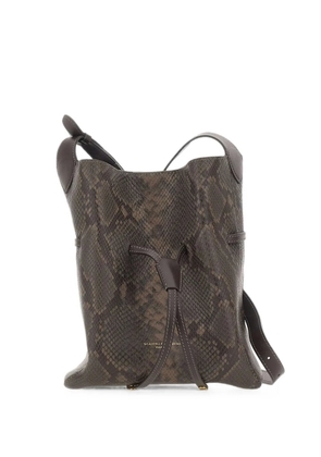 GIANNI CHIARINI Sienna python-print leather shoulder bag - Brown