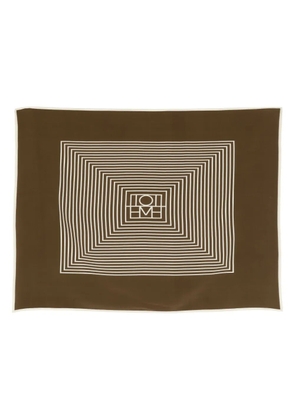 TOTEME logo-print silk scarf - Brown