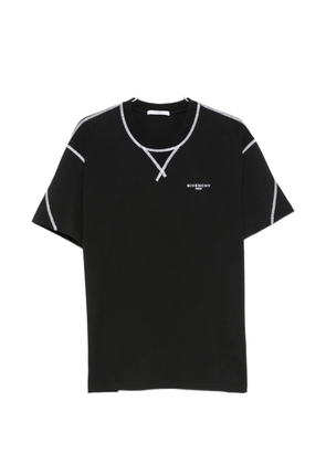 Givenchy contrast-topstitched logo-print T-shirt - Black