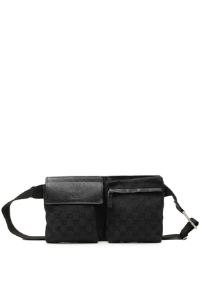 Gucci Pre-Owned 2000-2015 GG Canvas Double Pocket belt bag - Black