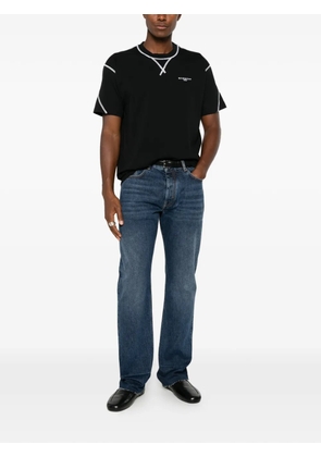 Givenchy contrast-topstitched logo-print T-shirt - Black