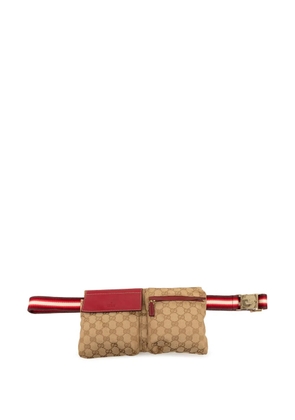 Gucci Pre-Owned 2000-2015 GG Canvas Web Double Pocket belt bag - Red