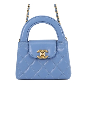 CHANEL Pre-Owned 2021-2026 Mini Nano Aged Calfskin Kelly Shopper Bag satchel - Blue