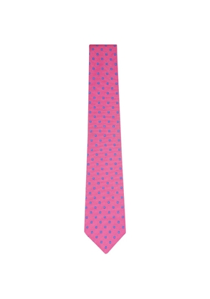 Kiton geometric-pattern tie - Pink
