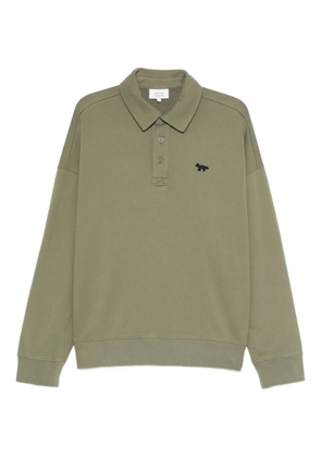 Maison Kitsuné logo-patch polo-neck sweater - Green