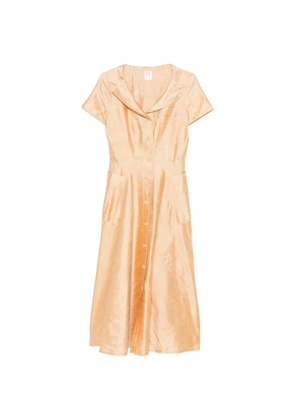 Gianfranco Ferré Pre-Owned 1990s button-up short-sleeve midi dress - Orange