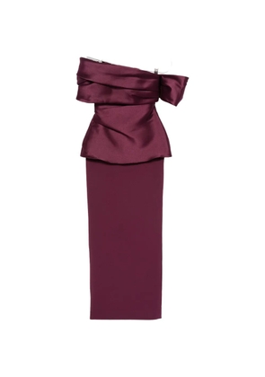 Solace London off-shoulder draped maxi dress - Purple