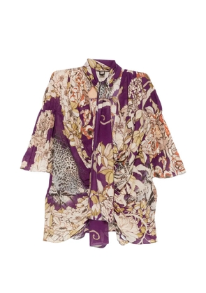 Roberto Cavalli Vintage 2000 floral-print blouse - Purple