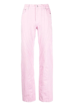 Mugler spiral-seam trousers - Pink