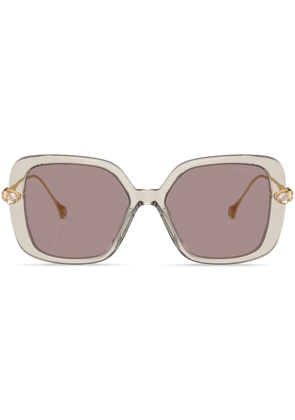 Swarovski Eyewear crystal-embellished oversize-frame sunglasses - Brown