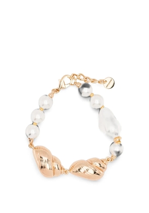 Self-Portrait shell-motif faux-pearl bracelet - Gold