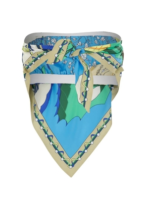 Tory Burch printed silk scarf top - Blue