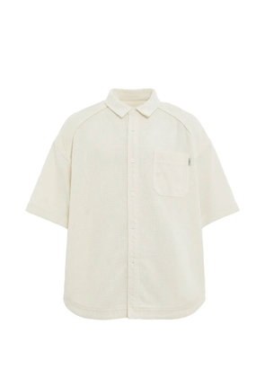 Juun.J waffle-knit chest-pocket shirt - Neutrals