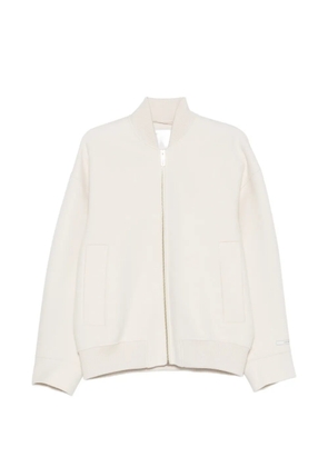 Sportmax ribbed-trim zip-up jacket - Neutrals