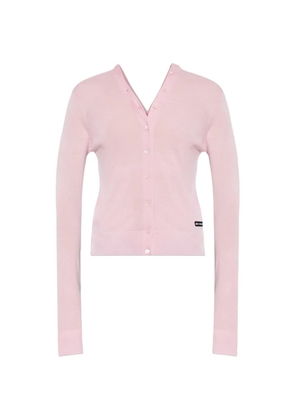 Alexander Wang logo-patch button-up cardigan - Pink