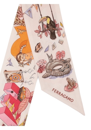 Ferragamo Jungle-Party print silk mini bandeau - Pink