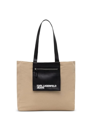 Karl Lagerfeld Jeans logo-print zip-pocket tote bag - Neutrals