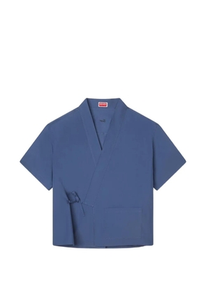 Kenzo wrap-front short-sleeve shirt - Blue