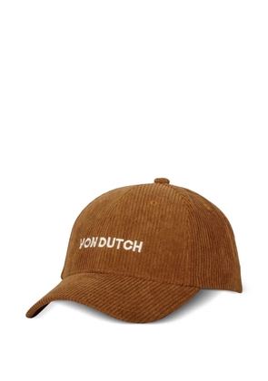 Von Dutch logo-embroidered corduroy baseball cap - Brown