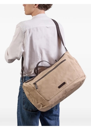 The Bridge Igor leather-trim canvas duffle bag - Neutrals