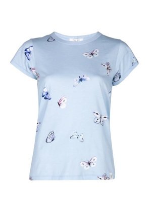 rag & bone butterfly-print T-shirt - Blue