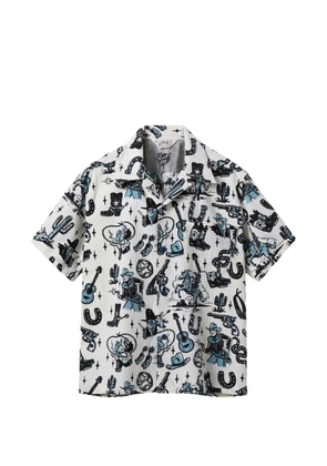 star of hollywood graphic-print short-sleeved shirt - White