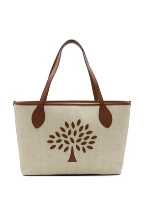 Mulberry tree-motif woven tote bag - Neutrals