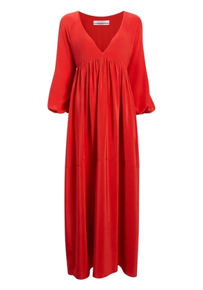 Another Tomorrow pleated empire midi dress - Red