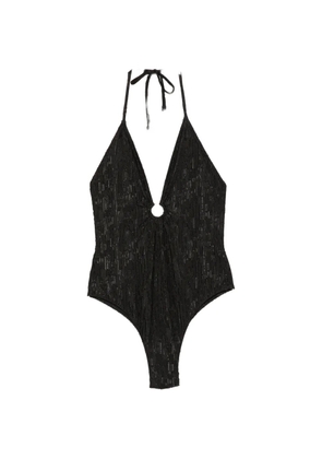 COTAZUR halterneck textured-finish swimsuit - Black