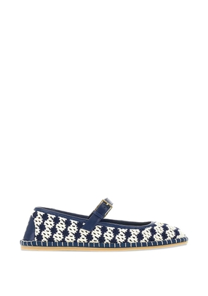 Valentino Garavani La Cruisette VLogo crochet-knit ballet flats - Blue