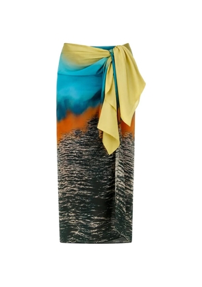 Silvia Tcherassi Viveka knotted printed midi skirt - Multicolour