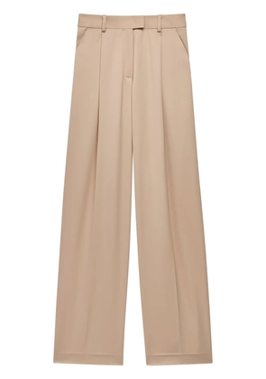 Another Tomorrow pleated merino-wool trousers - Neutrals