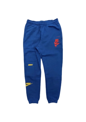 Nike logo-embroidered fleece track pants - Blue