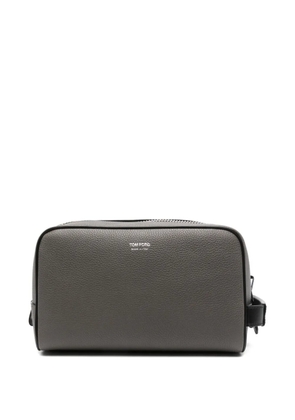 TOM FORD grained leather wash bag - Grey