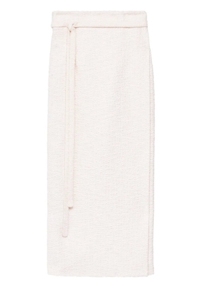 Another Tomorrow organic-cotton tweed wrap skirt - Neutrals