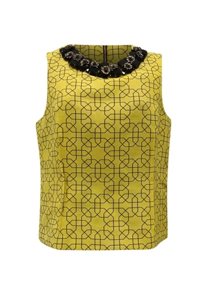Marni Pre-Owned 2021 embellished geometric-pattern top - Yellow
