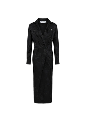 Off-White long-sleeve midi dress - Black