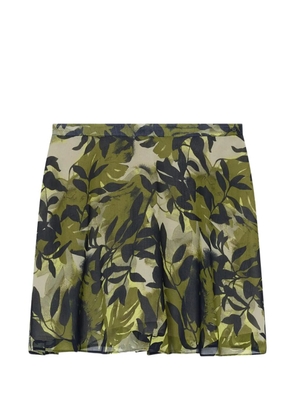 Armani Exchange leaf-print mini skirt - Green