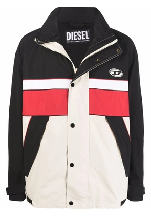Diesel contrast-panel funnel neck jacket - Neutrals