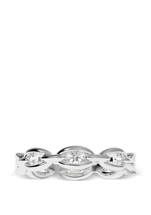 APM Monaco crystal-embellished chain ring - Silver