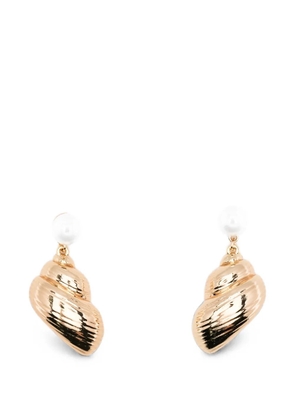 Self-Portrait pearl-embellished earrings - Gold