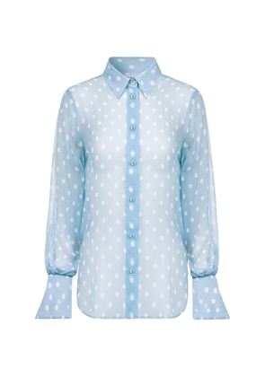 Nina Ricci polka-dot silk shirt - Blue