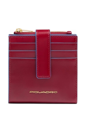 PIQUADRO zipped leather cardholder - Red